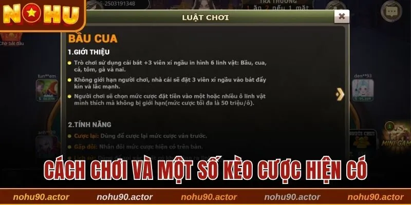 Cách chơi, luật tính điểm và những kèo cược trong Bầu Cua Nohu90 